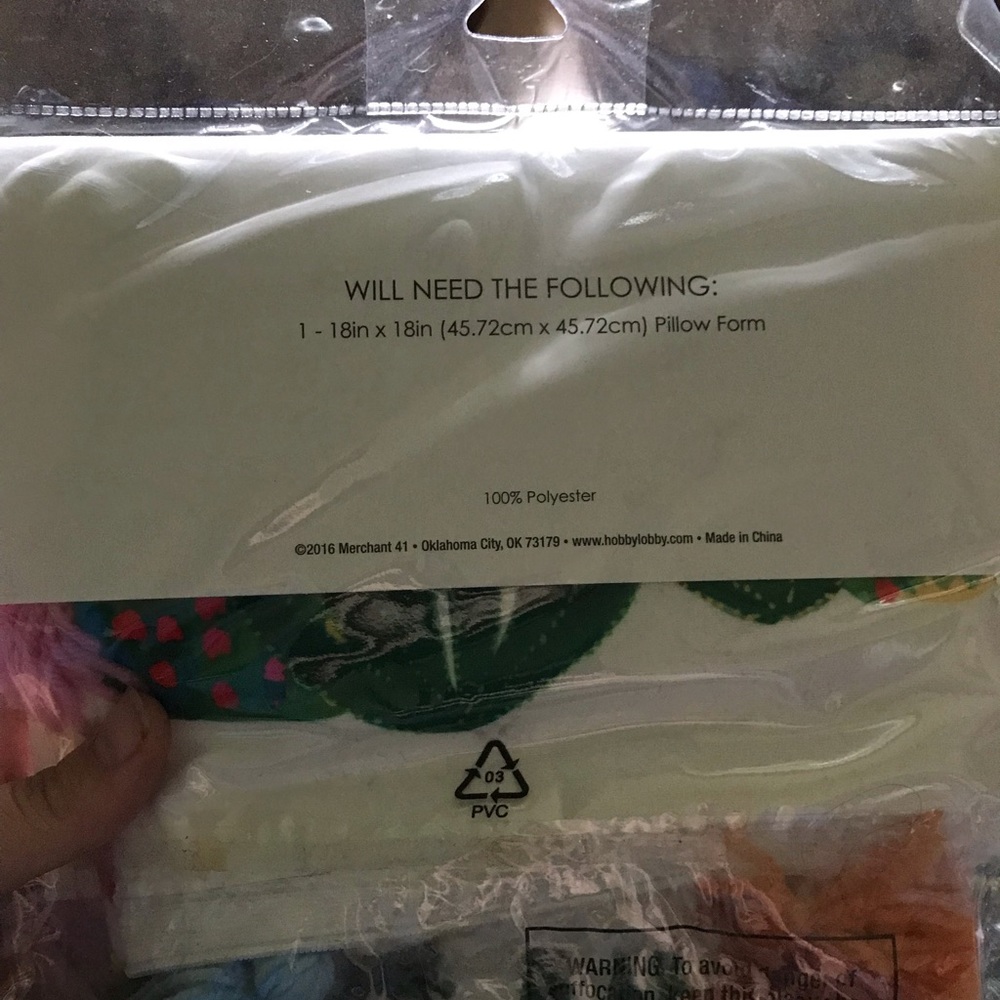 18” by 18” pillow case succulent cactus - Picture 5 of 7